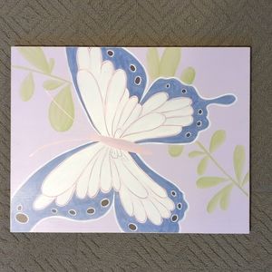 Pottery Barn Kids Painted Wood Wall Art Purple Butterfly
